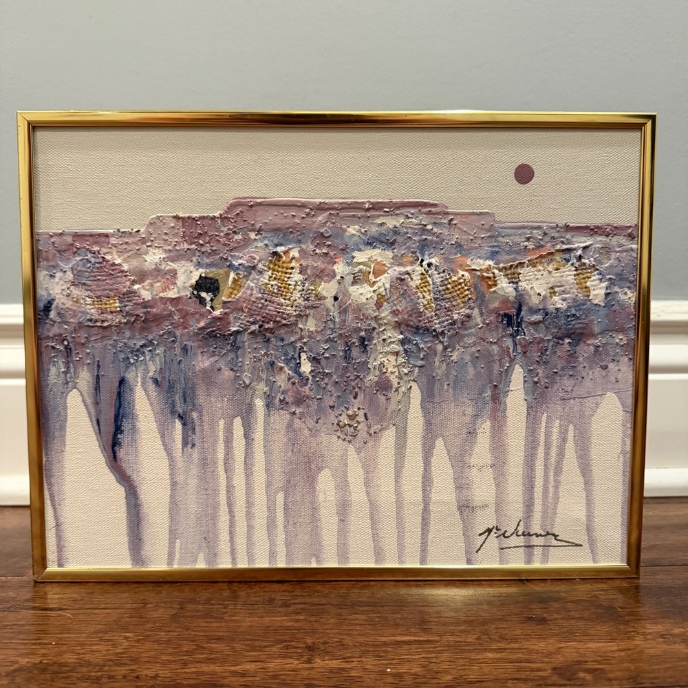 Original Mixed Media Art Painting Patrick McNurney Framed Signed 12”x9” Textured